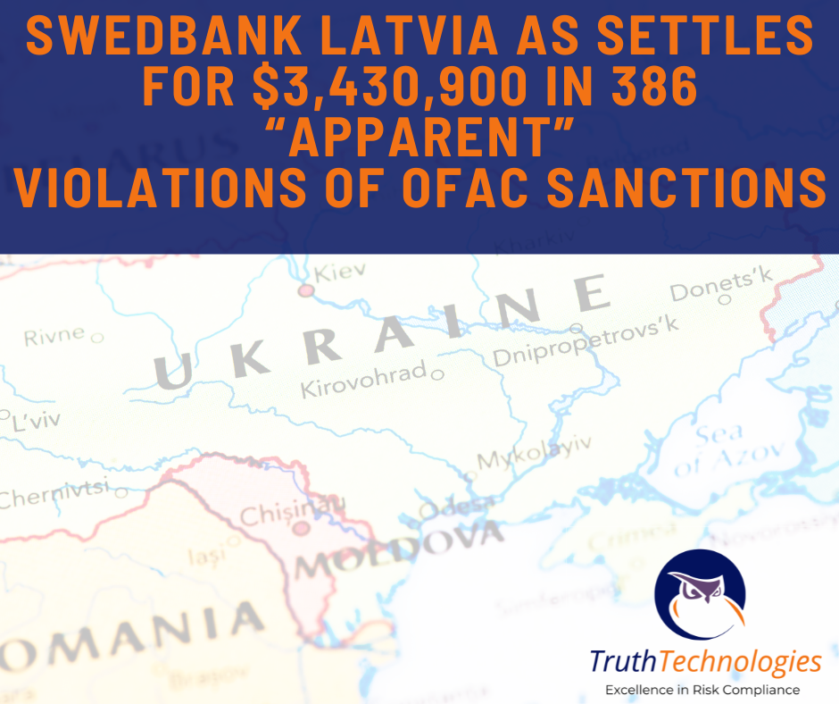 You are currently viewing Swedbank Latvia AS reaches settlement for violations due to issues with OFAC Screenings